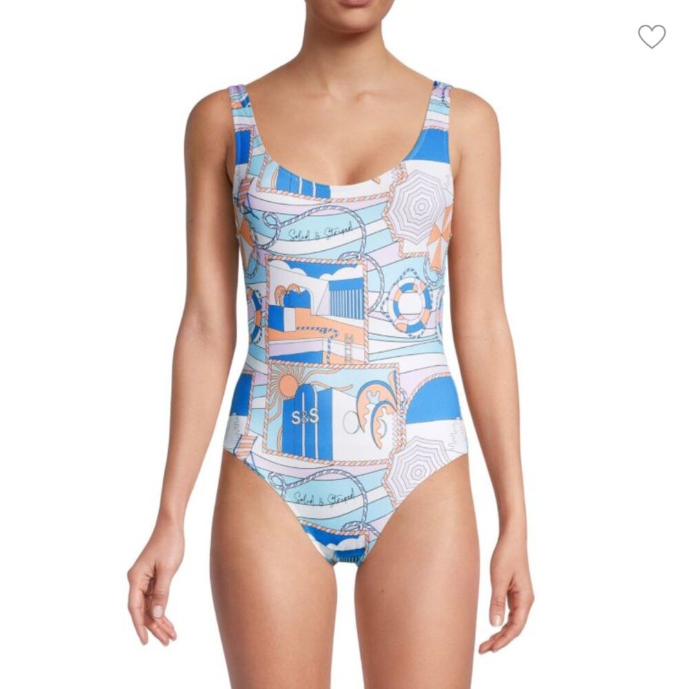 NWT ANTHROPOLOGIE Solid & Striped Annemarie One-Piece Swimsuit Size Small - Picture 3 of 7